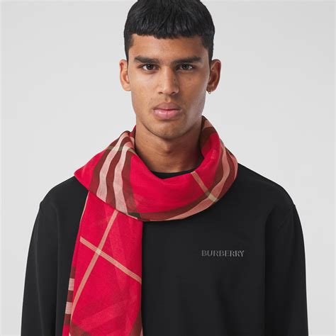 burberry red black gingham|Check Wool Scarf in Sand .